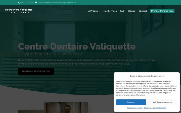 Screenshot of desrochersvaliquettedentistes.com
