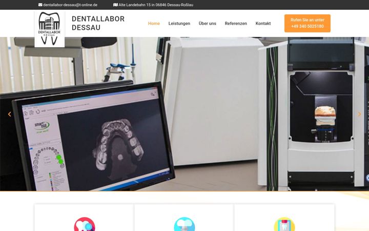 Ekrānuzņēmums no dessau-dentallabor.de