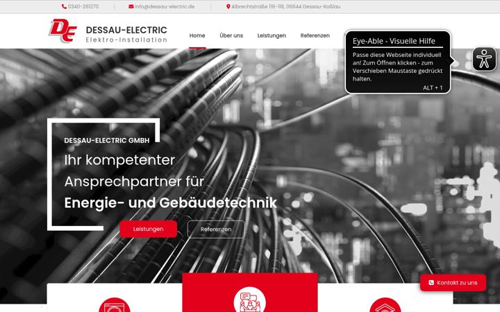 Screenshot of dessau-electric.de