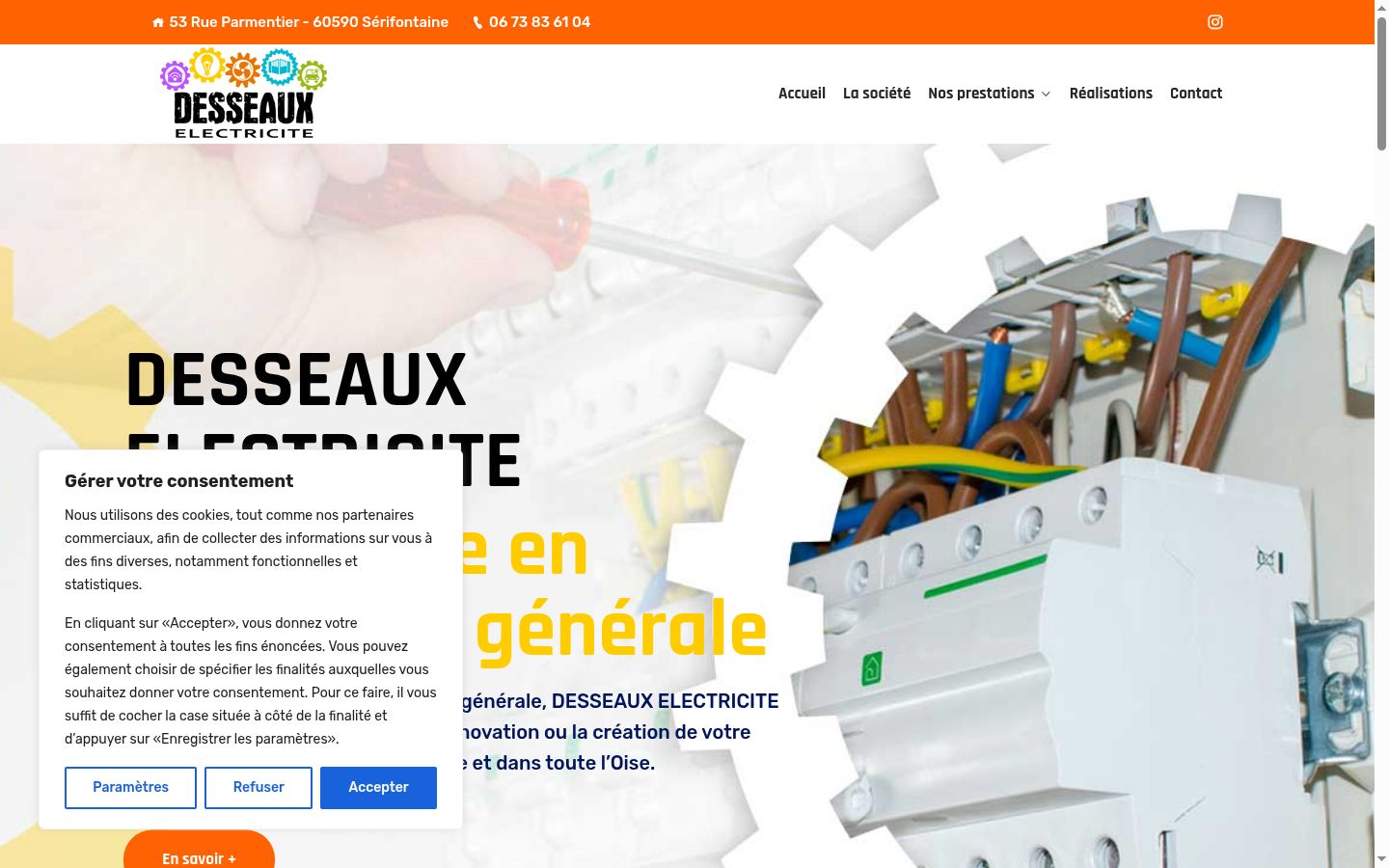 Screenshot of the consent banner shown before any interaction