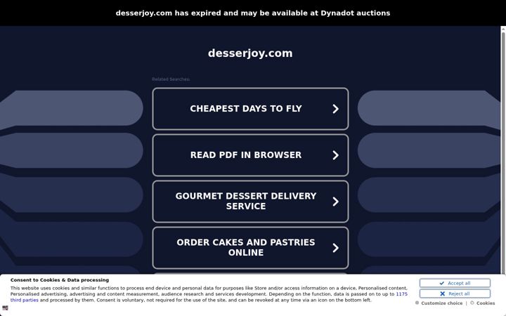 Screenshot of desserjoy.com