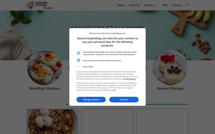 Screenshot of dessertrecipesblog.com