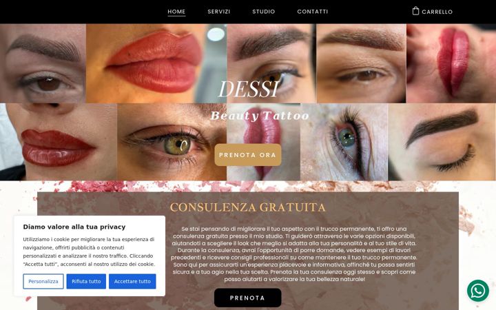 Screenshot of dessibeautytattoo.it