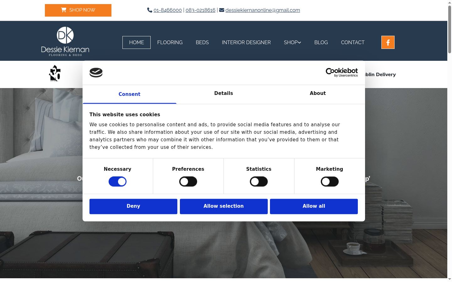 Screenshot of the consent banner shown before any interaction