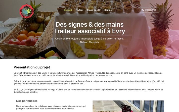 Screenshot of dessignesetdesmains.fr