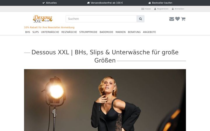 Screenshot of dessous-xxl.com