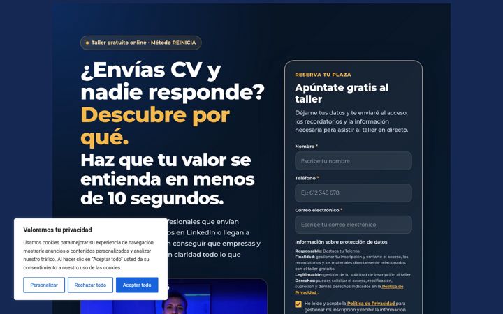 Screenshot of destacatutalento.com