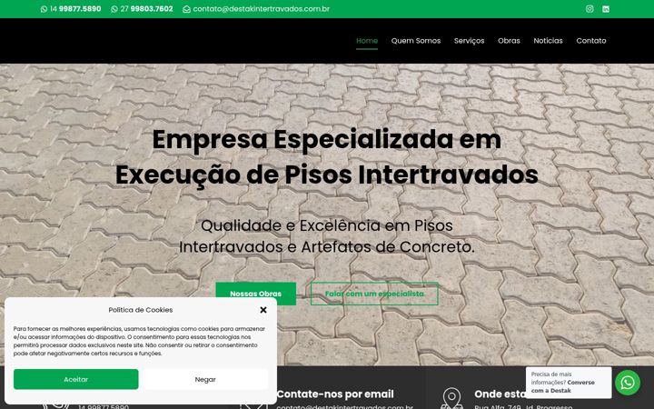 Ekraanipilt saidist destakintertravados.com.br