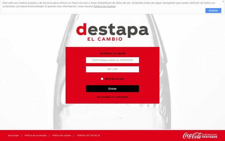 Zrzut ekranu destapaelcambio.es