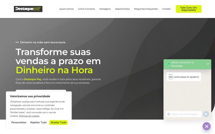 Screenshot van destaquepay.com.br