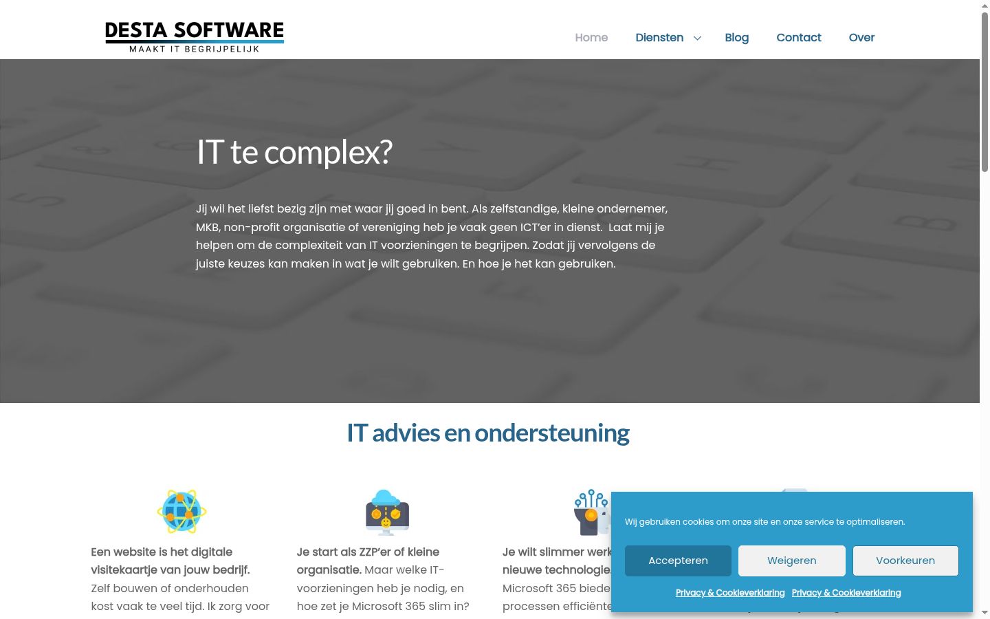 Screenshot del banner di consenso mostrato prima di qualsiasi interazione