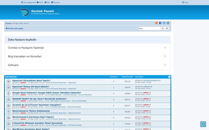 Screenshot of destekpaneli.com