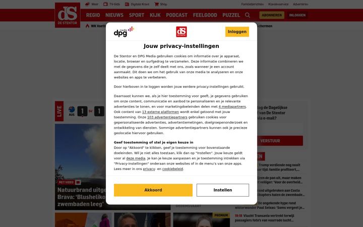 Screenshot stránky destentor.nl