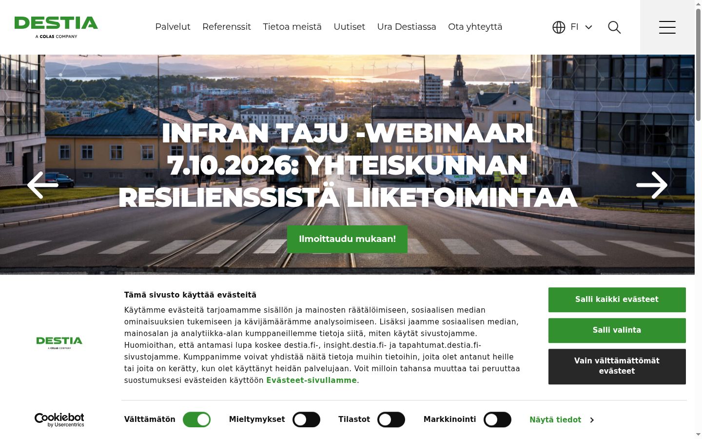 Screenshot tal-banner tal-kunsens muri qabel kwalunkwe interazzjoni