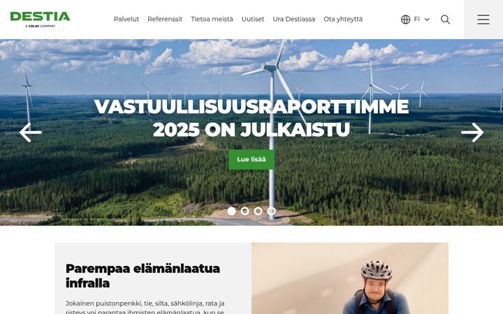Screenshot di destia.fi