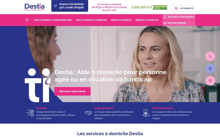 Screenshot του destia.fr
