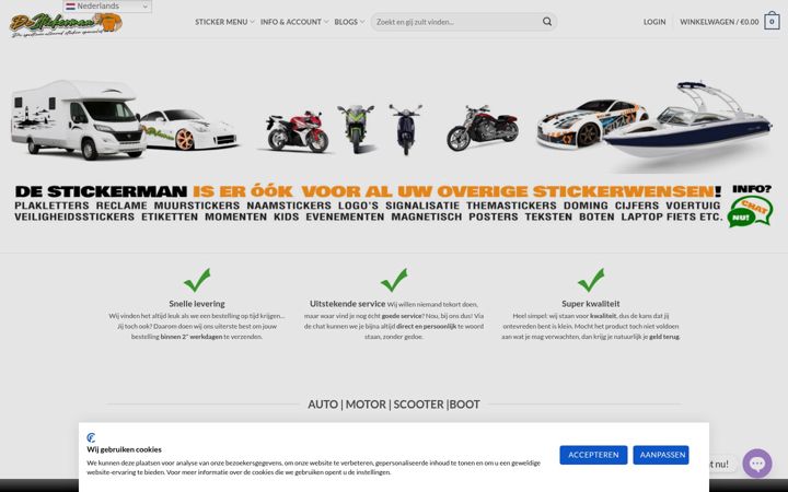Screenshot di destickerman.nl