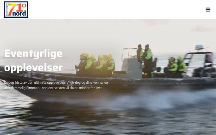 Skjermbilde av destinasjon71-nord.no
