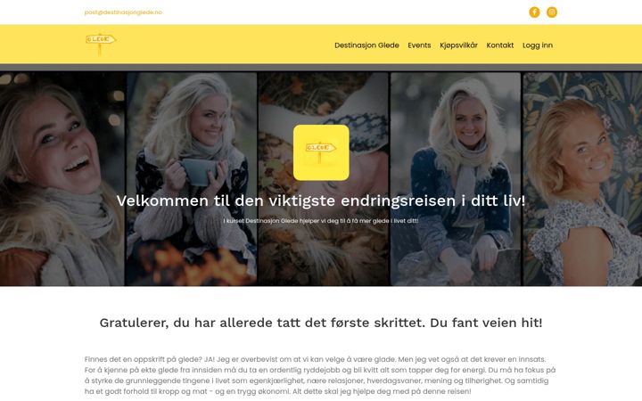 Skjermbilde av destinasjonglede.no