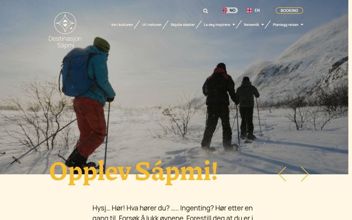 Skjermbilde av destinasjonsapmi.no