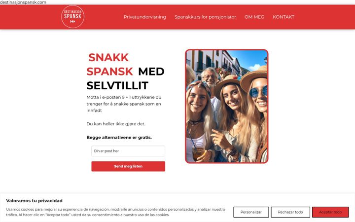 Screenshot of destinasjonspansk.com