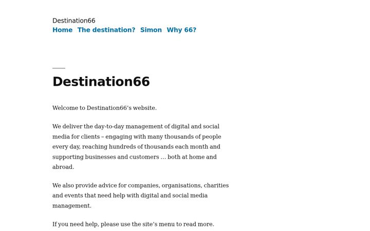 Screenshot of destination66.co.uk