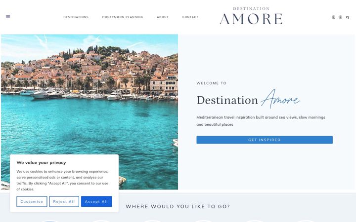 Screenshot of destinationamore.com