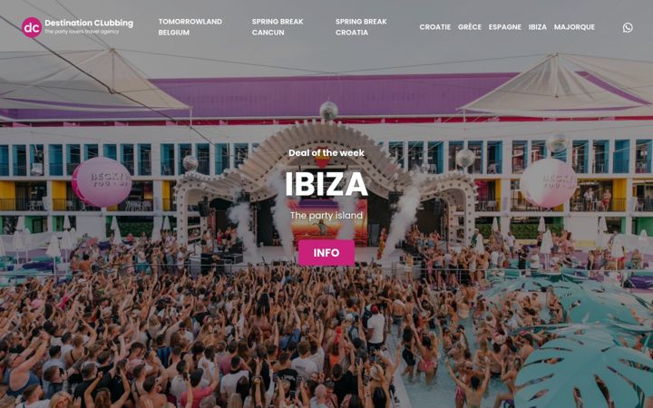 Screenshot of destinationclubbing.com