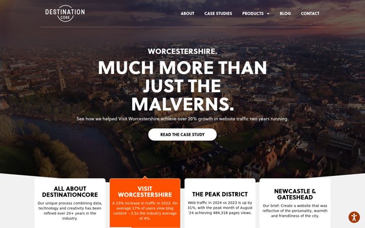 Skärmbild av destinationcore.io