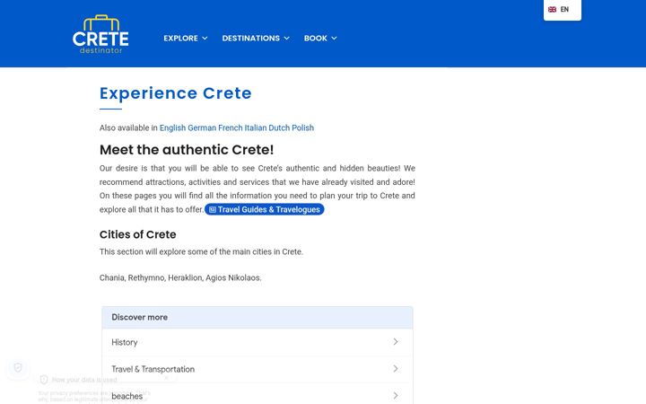 Screenshot of destinationcrete.gr