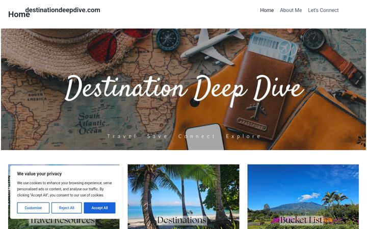 Screenshot of destinationdeepdive.com