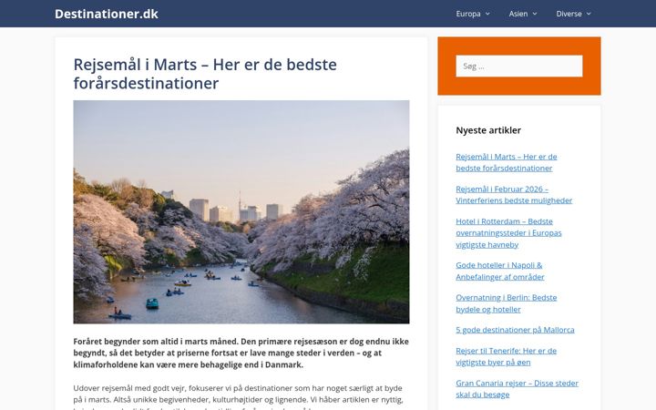 Zrzut ekranu destinationer.dk