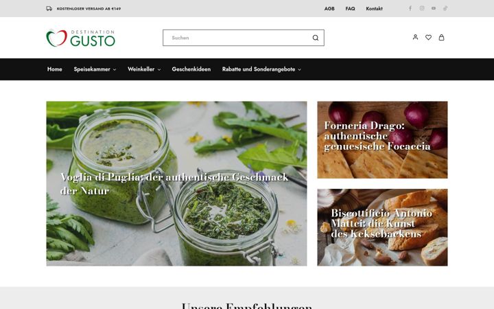 Captură de ecran a destinationgusto.de