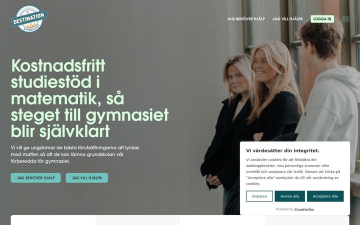 Skærmbillede af destinationgymnasiet.se