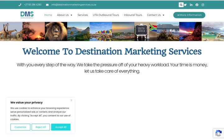 Screenshot di destinationmarketingservices.co.za