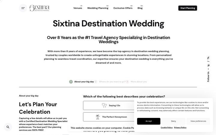 Screenshot of destinations-wedding.com
