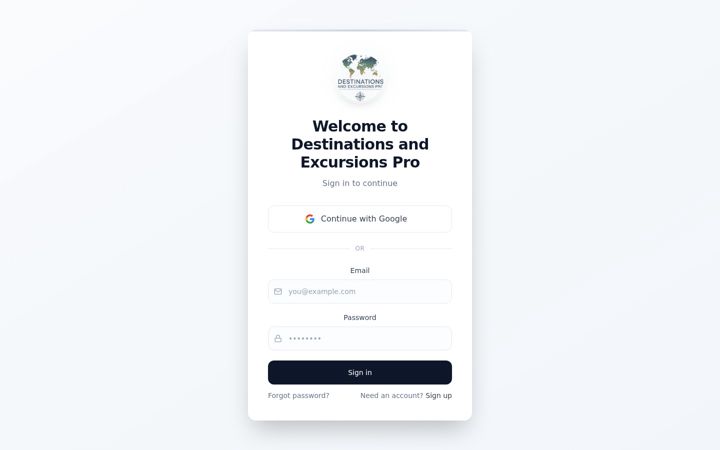 Screenshot of destinationsandexcursionspro.com