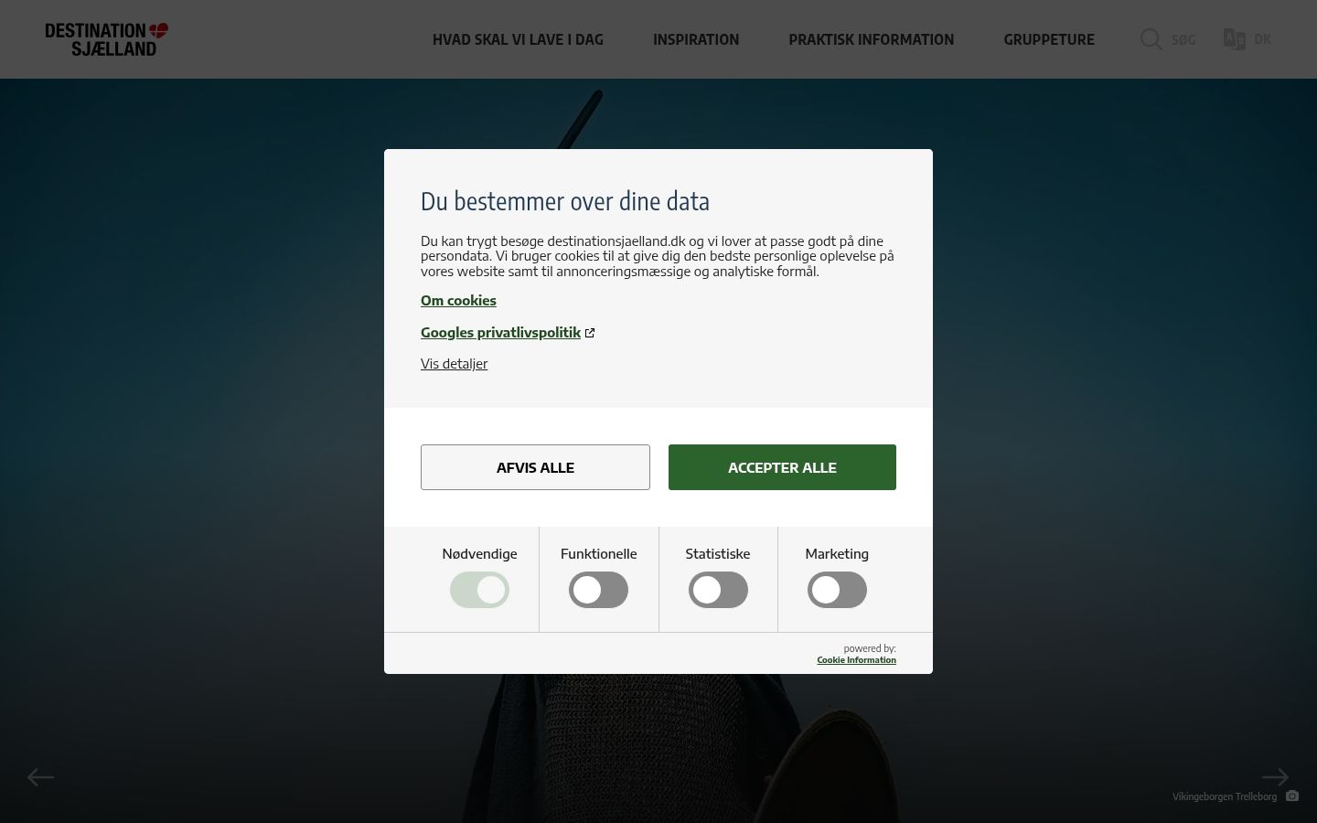 Screenshot del banner di consenso mostrato prima di qualsiasi interazione