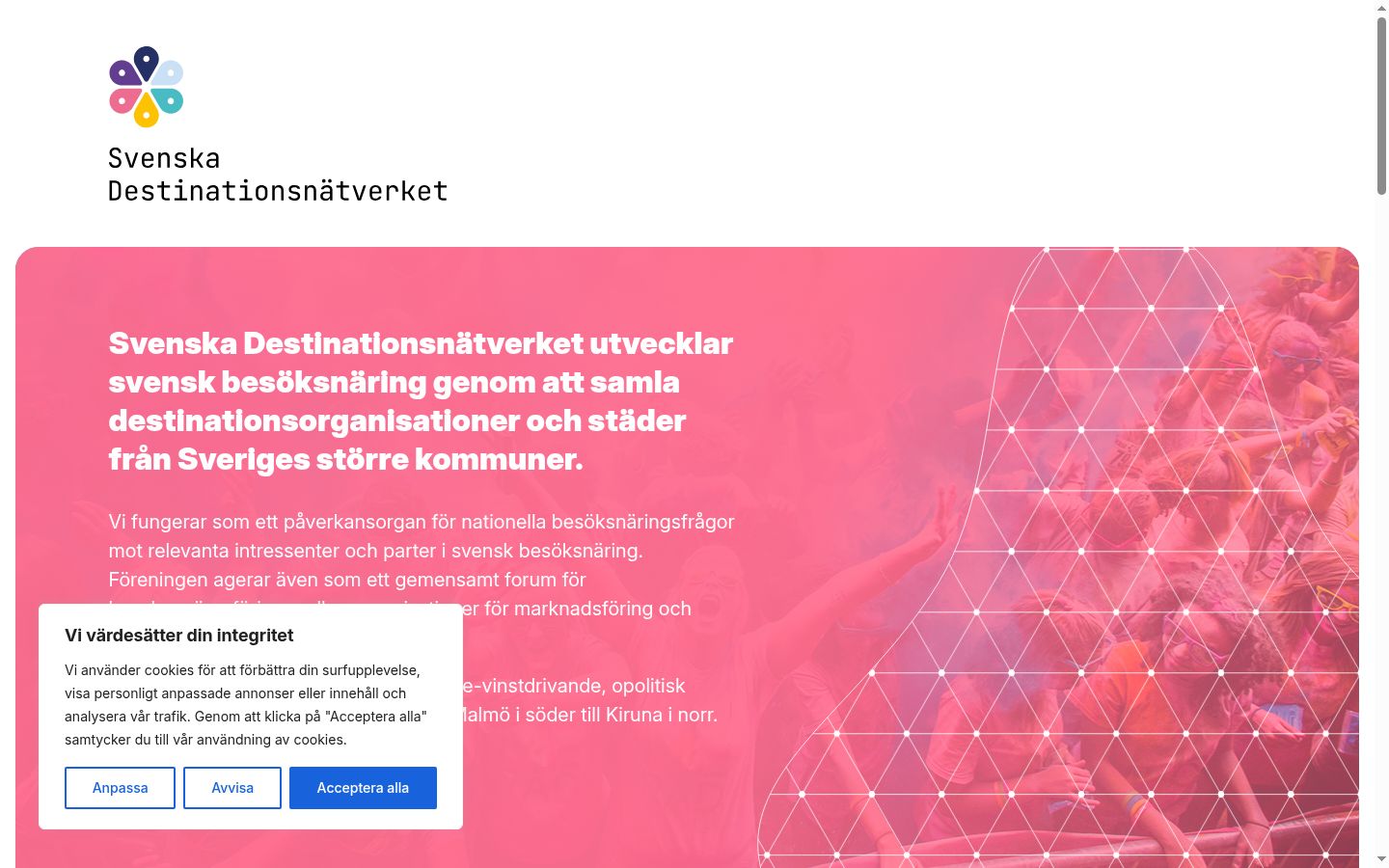 Skjermbilde av samtykkebanneret slik det vises før noen interaksjon