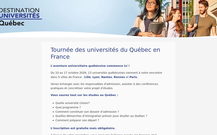 Screenshot of destinationuniversites.fr