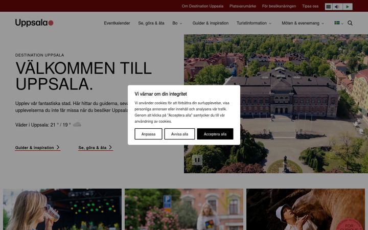 Screenshot of destinationuppsala.se