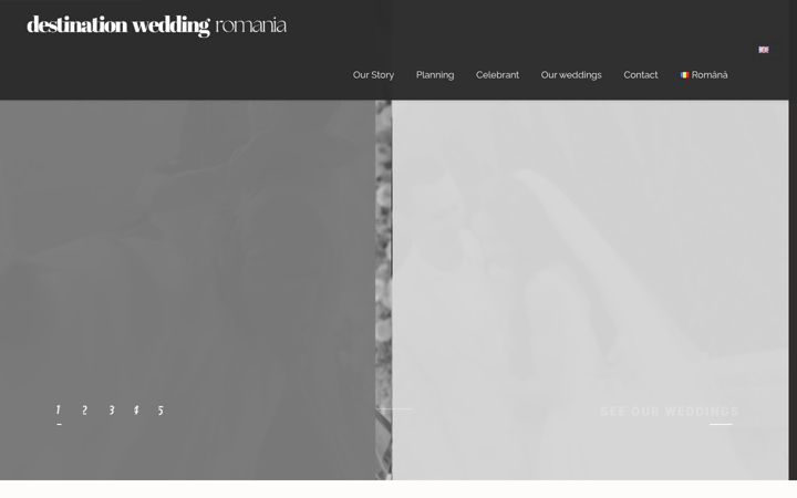 Screenshot stránky destinationwedding.ro