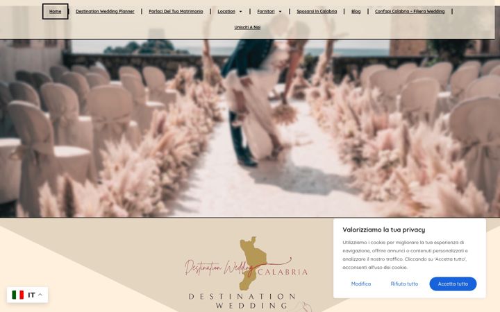 Screenshot of destinationweddingcalabria.com
