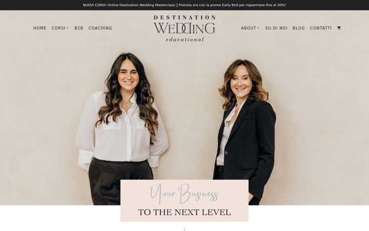 Screenshot of destinationweddingeducational.com