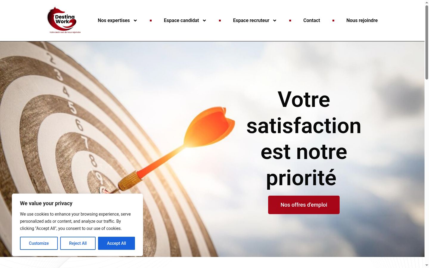 Screenshot del banner di consenso mostrato prima di qualsiasi interazione