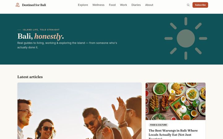 Screenshot of destinedforbali.com