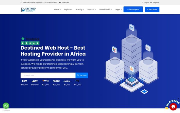 Screenshot of destinedhost.com.ng