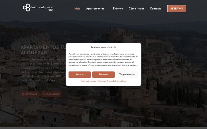 Screenshot of destinoalquezar.com