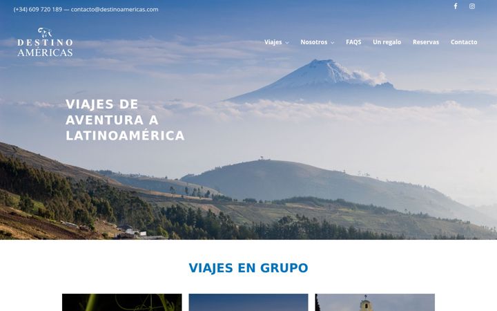 Screenshot of destinoamericas.com