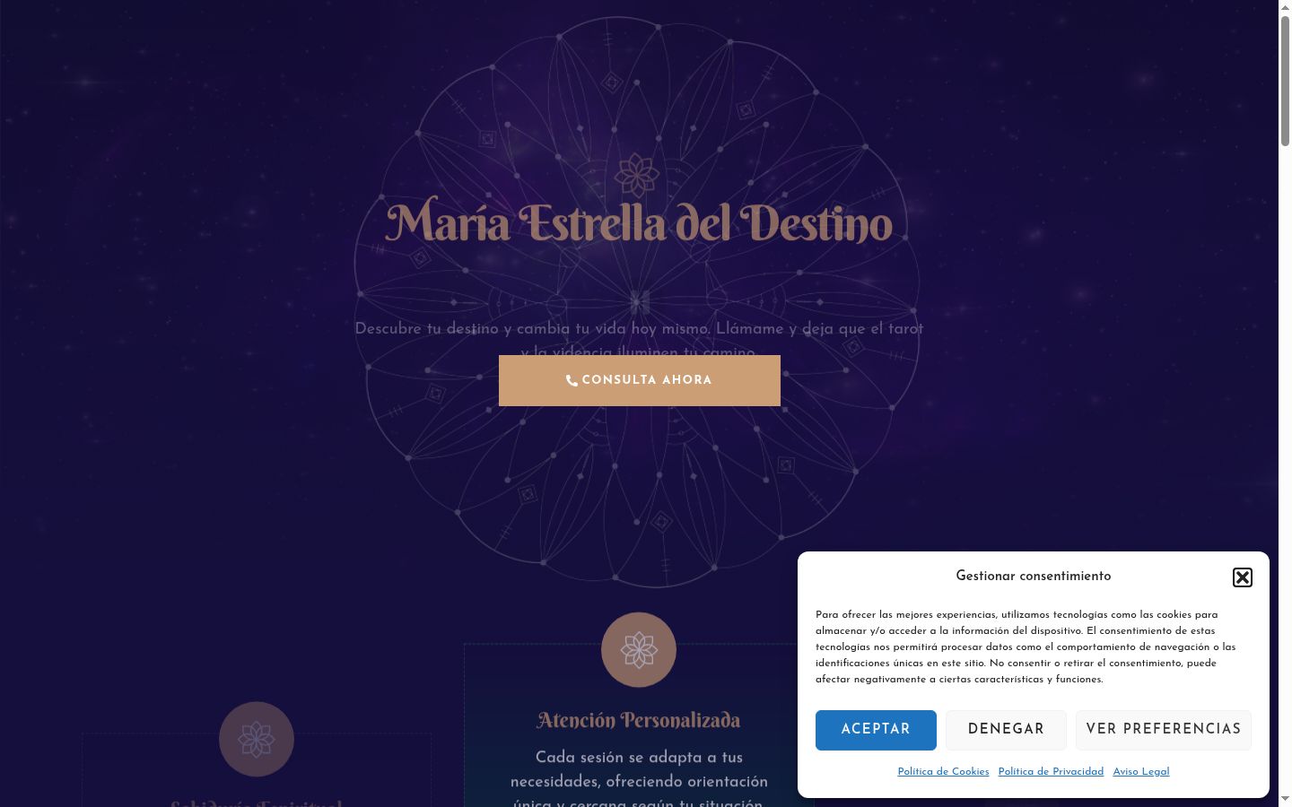 Screenshot del banner di consenso mostrato prima di qualsiasi interazione